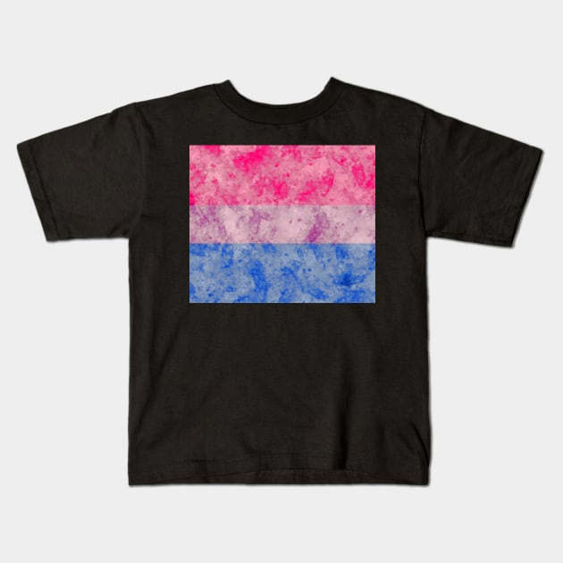 Bi Pride Flag - Water color Kids T-Shirt by MeowOrNever